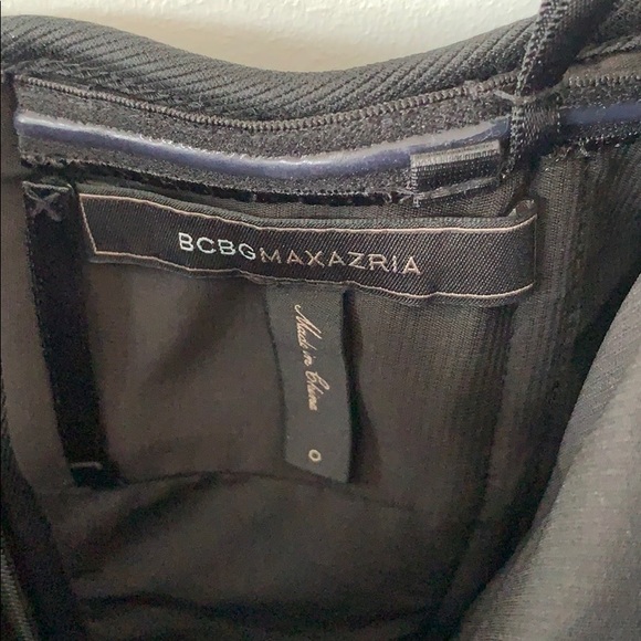 BCBG MAXAZRIA Black Bustier Pleated Chiffon Dress - Picture 8 of 9